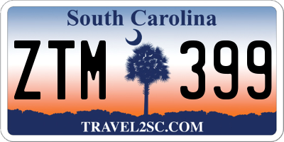 SC license plate ZTM399