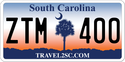 SC license plate ZTM400