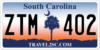 SC license plate ZTM402