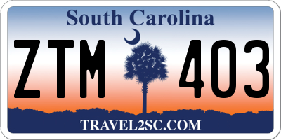 SC license plate ZTM403