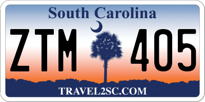 SC license plate ZTM405