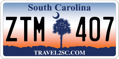SC license plate ZTM407
