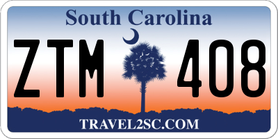 SC license plate ZTM408
