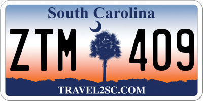 SC license plate ZTM409