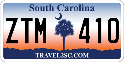 SC license plate ZTM410