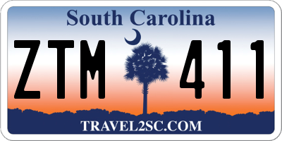 SC license plate ZTM411