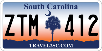 SC license plate ZTM412