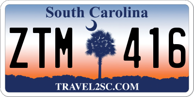 SC license plate ZTM416