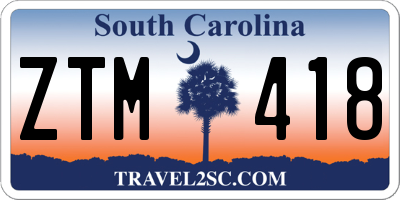 SC license plate ZTM418