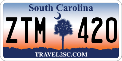 SC license plate ZTM420