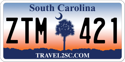 SC license plate ZTM421