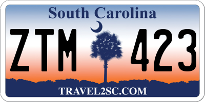 SC license plate ZTM423