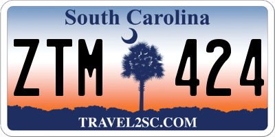 SC license plate ZTM424