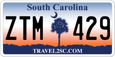 SC license plate ZTM429