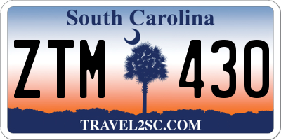 SC license plate ZTM430