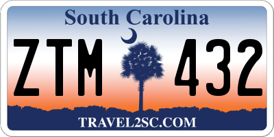 SC license plate ZTM432