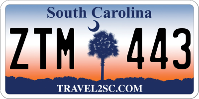 SC license plate ZTM443