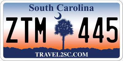 SC license plate ZTM445