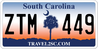 SC license plate ZTM449