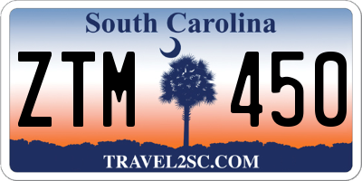 SC license plate ZTM450
