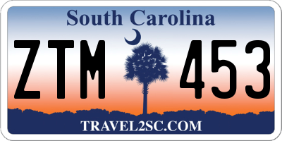 SC license plate ZTM453