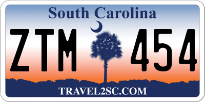 SC license plate ZTM454