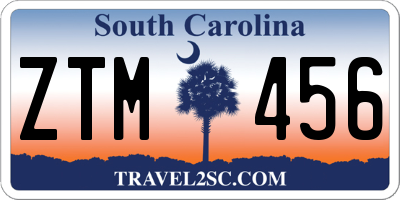 SC license plate ZTM456