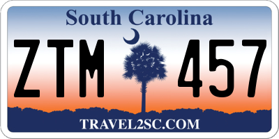 SC license plate ZTM457
