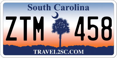 SC license plate ZTM458
