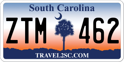SC license plate ZTM462
