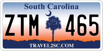 SC license plate ZTM465