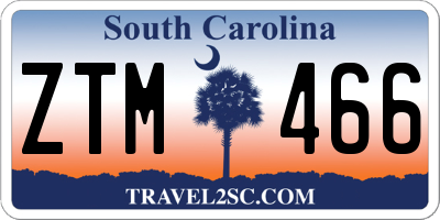 SC license plate ZTM466