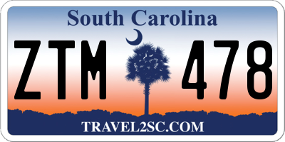 SC license plate ZTM478