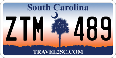 SC license plate ZTM489