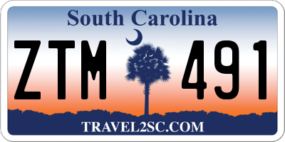 SC license plate ZTM491