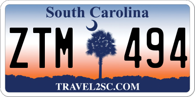 SC license plate ZTM494