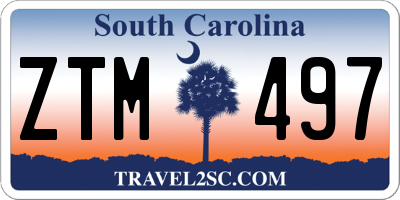 SC license plate ZTM497