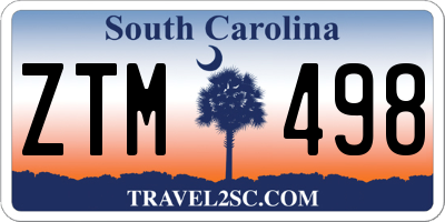 SC license plate ZTM498