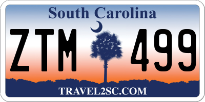 SC license plate ZTM499