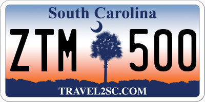 SC license plate ZTM500