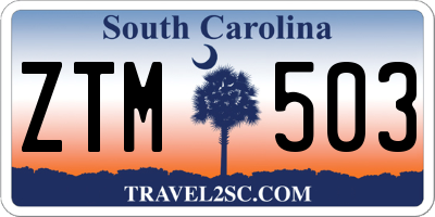 SC license plate ZTM503