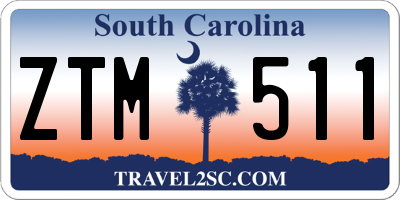 SC license plate ZTM511