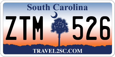 SC license plate ZTM526