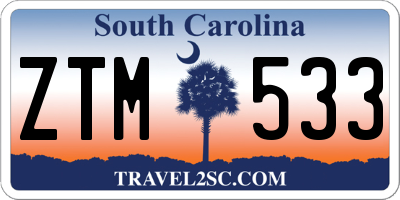 SC license plate ZTM533