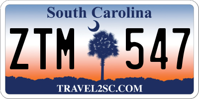SC license plate ZTM547