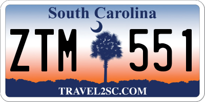 SC license plate ZTM551