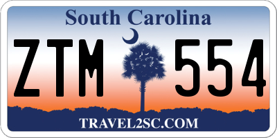 SC license plate ZTM554
