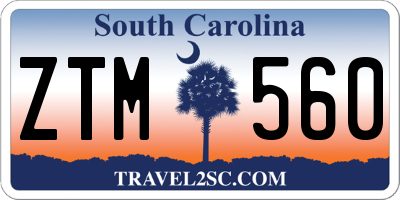 SC license plate ZTM560