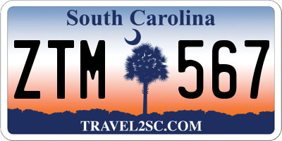 SC license plate ZTM567