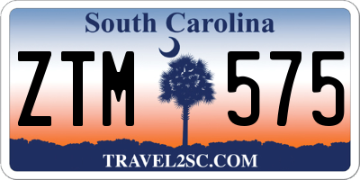SC license plate ZTM575
